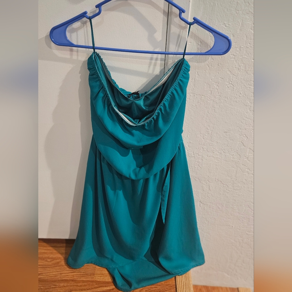 Teal Spaghetti Strap Romper
